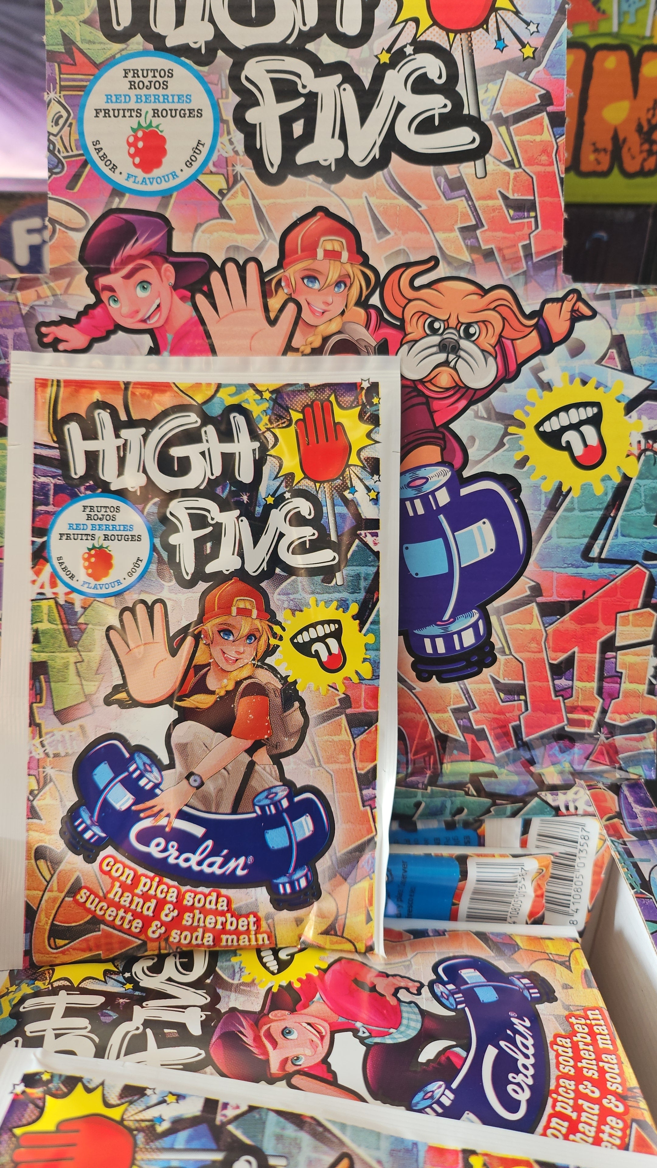 Sucette high five framboise